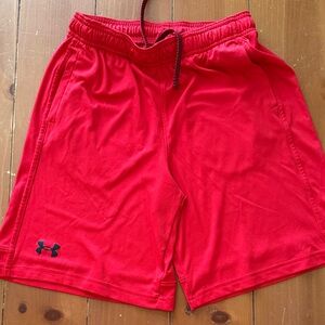 Under Armour Red Men's Athletic Shorts with Black Logo